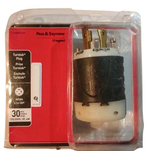 LeGrand Turnlok Locking Plug Industrial Grade L1430PCCV3 30 Amp 125/250V