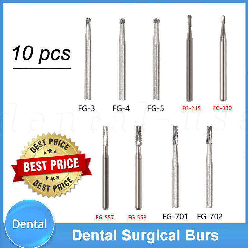 10-100pcs Fresas Dentales de Carburo de Tungsteno Redondas FG Alta Velocidad gallery
