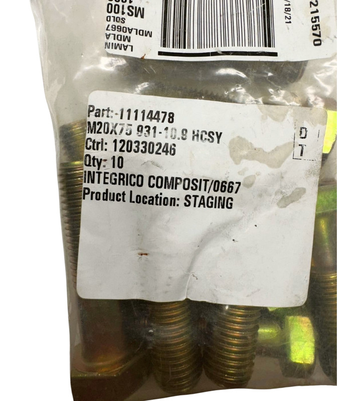 JDF M20 x 2.5 x 75mm Hex Head Bolt, Metric 10.9 **Free Shipping** gallery