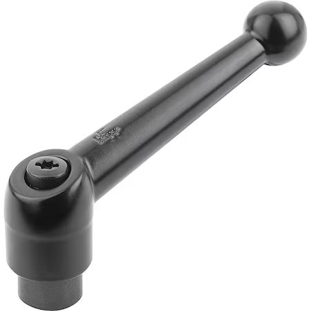 Kipp K0116.3A41 Adjustable Handle, Size: 3 3/8-16 Zinc, Black Satin, Comp: Steel