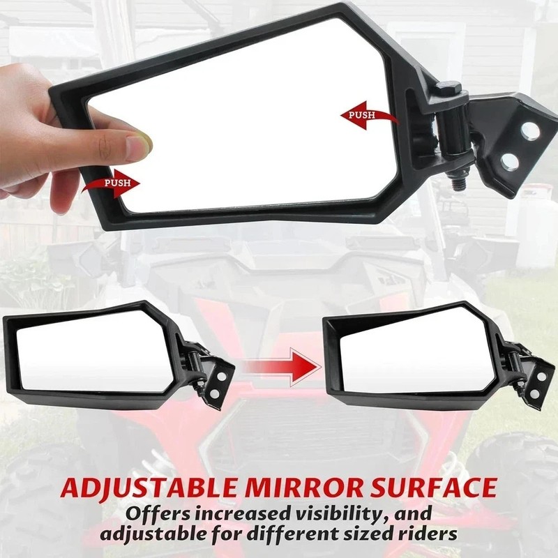 Adjustable Rearview Side Mirrors for Polaris RZR XP 1000 14-23, Folding Clear Re gallery