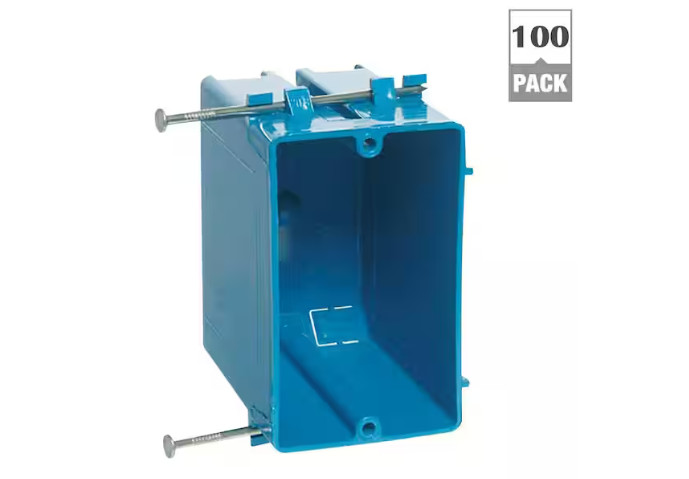 (QTY 100) Carlon 1-Gang Zip 20 Cu. In Non-Metallic Switch/Outlet Box B120A gallery