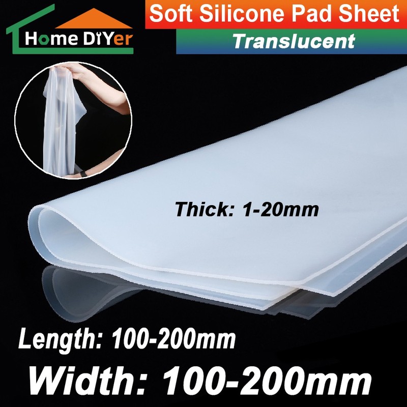 Soft Silicone Pad Sheet 1/1.5/2/3/4/5-20mm Thick Translucent High Temp Mat Plate