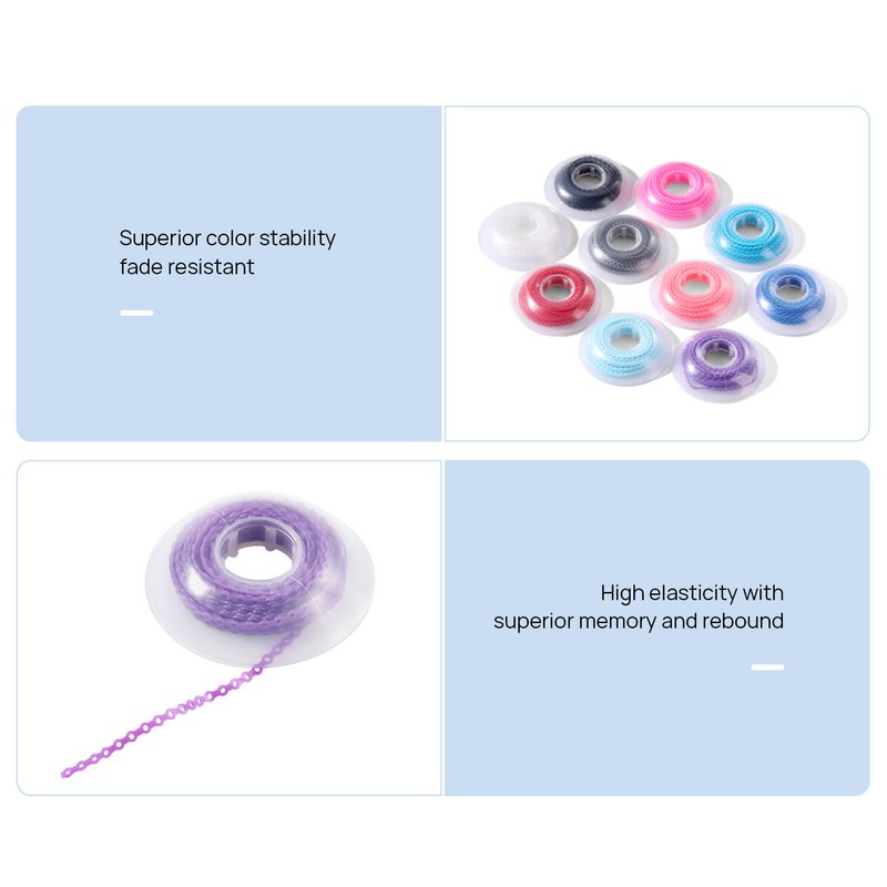 Dental Orthodontic Elastic Rubber Power Chain Braces Bands Short/Long/Continue gallery