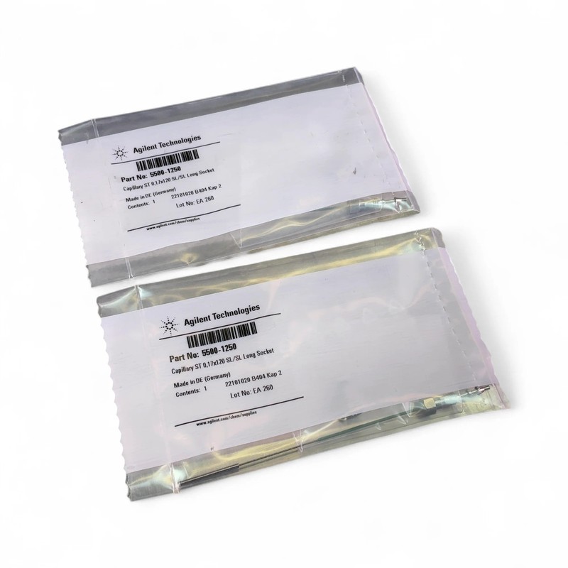 Agilent Stainless Steel Capillaries 0.17x120mm SL/SL ns/ps 5500-1250 – Lot of 2x