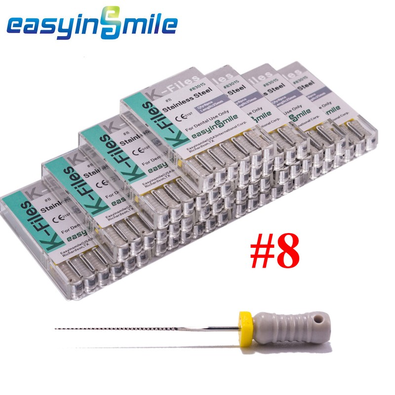 Dental Endo Root Canal File K-files Stainless Steel #6#8#10 Hand Files 60Pc 25MM gallery