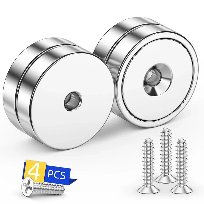4 Pc or 8 Pc round Base Cup Magnet 100LBS Strong Rare Earth Magnet Heavy Duty gallery