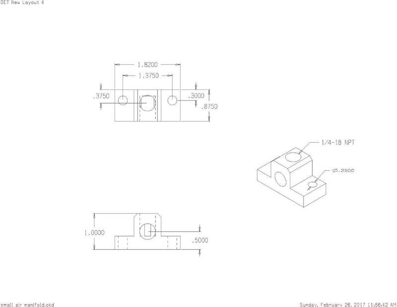NEW 1/4" NPT Drop-Ear 90 Degree Elbow Two port Manifold 2200PDE-2 6061 Aluminum gallery