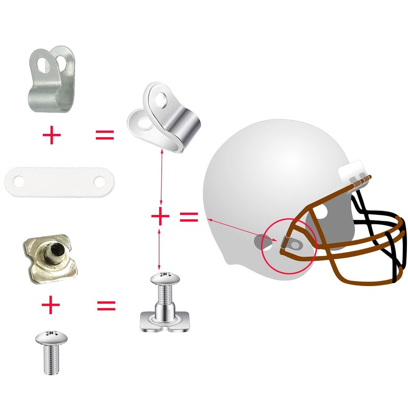 Football Helmet Repair Kit, Hockey Helmet Hardware Kit, Hardware for Universal B gallery