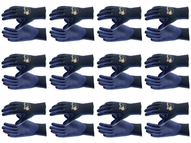 12- MaxiFlex THIN LIGHWEIGHT Nitrile Grip Palm Coated PROTECTIVE WORK GLOVES SML