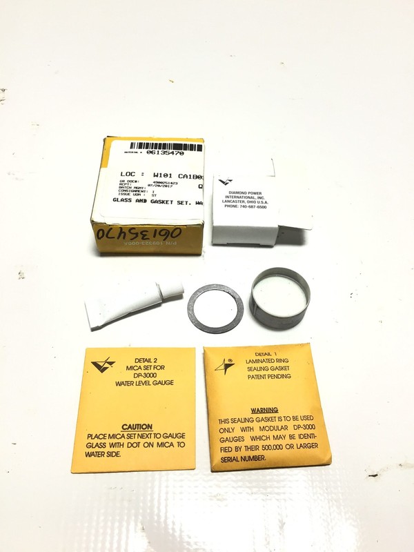 Diamond 109323 000A Glass and Gasket for Water Level Gauge Glass Assembly