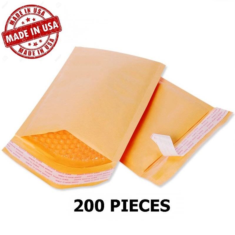 200 #1 7.25×11 Yellow Kraft Bubble Mailers Envelopes Shipping Bags
