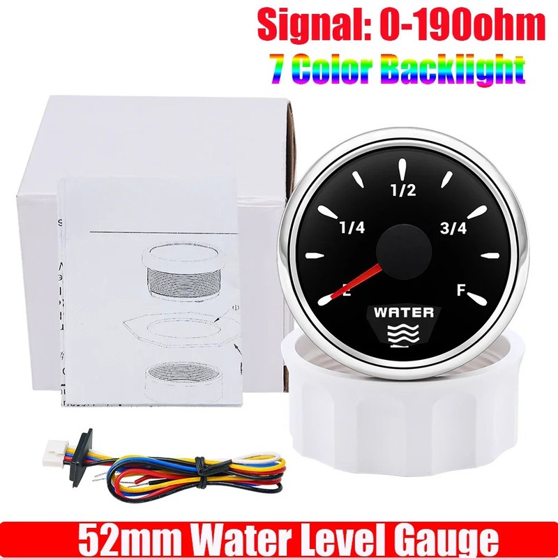 0-190 Ohm Water Level Sensor 52mm Water Level Gauge with LED Water Tank Meter