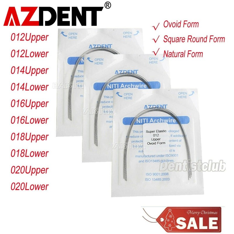 AZDENT Dental Orthodontic Super Elastic Niti Arch Wires Round Ovoid/Natural Form