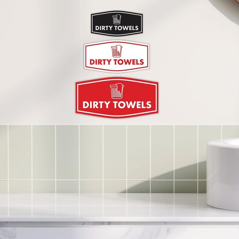 Signs Bylita Fancy Dirty Towels Sign Brushed Silver - Large 5 Pack gallery