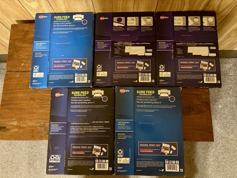 Avery Address & Shipping Labels SKU 5523, 5162, 5309, 5305, 5161. NOS gallery