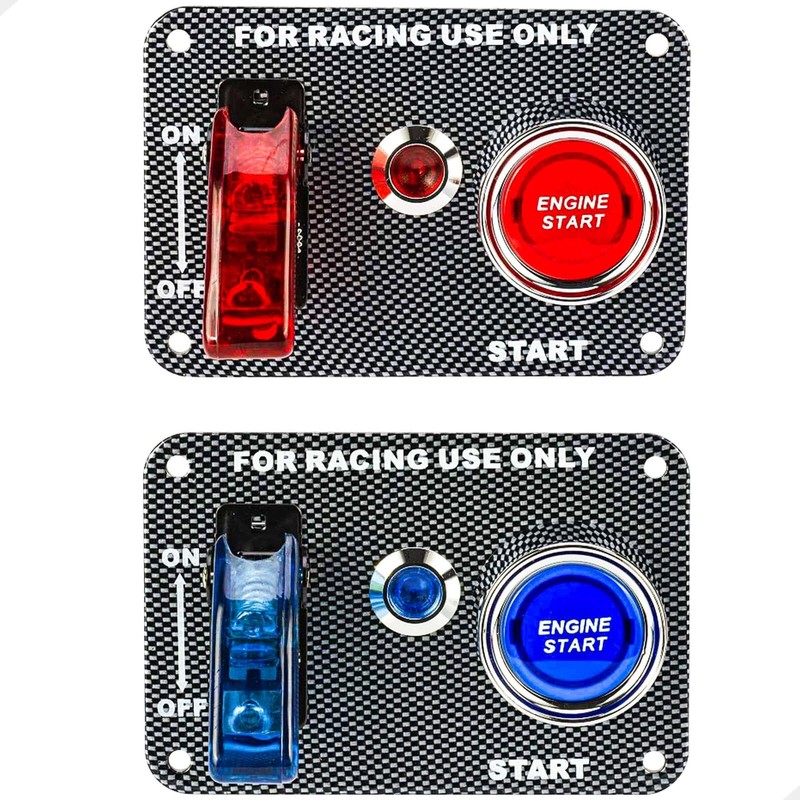 12V Racing Car Ignition Switch Panel Engine Start Push Button Red LED Light gallery