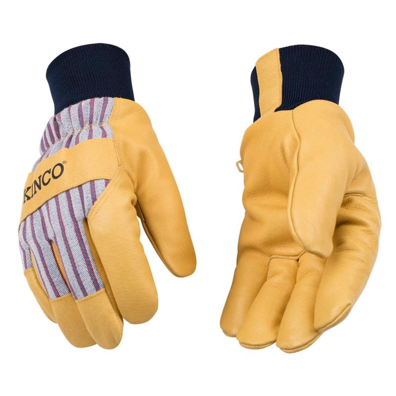 Otto Striped Canvas Back Ski Gloves with Heatkeep Insulation