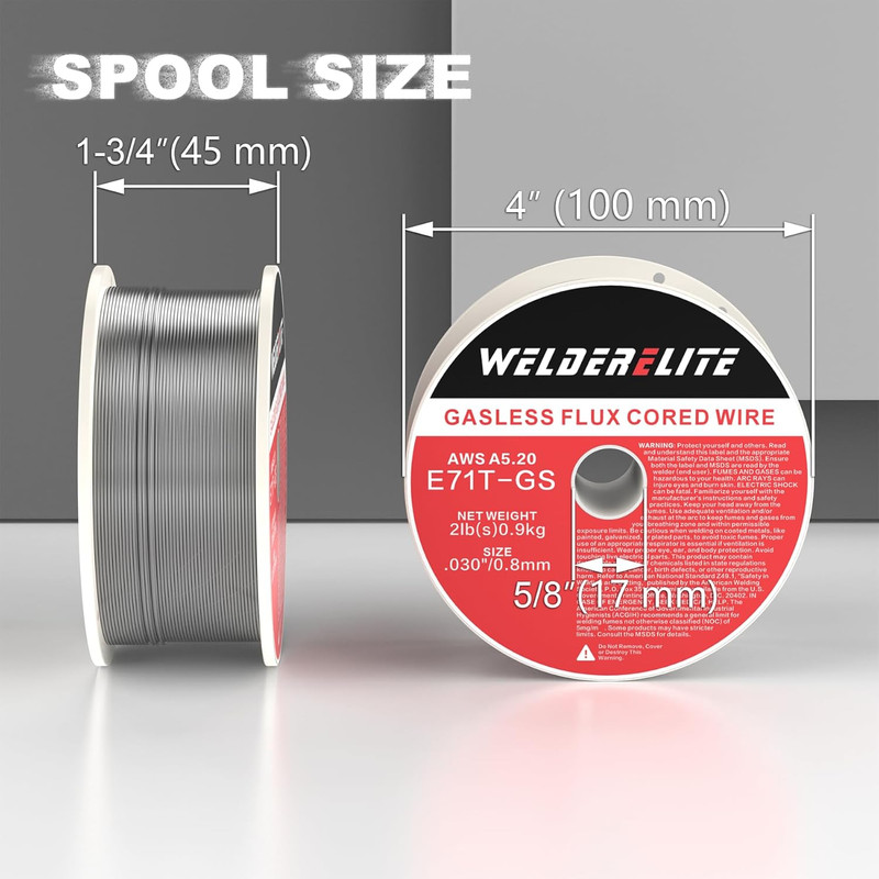 Paquete de 2 alambres con núcleo fundente sin gas de 0,030", 2 lb cada uno, perf gallery