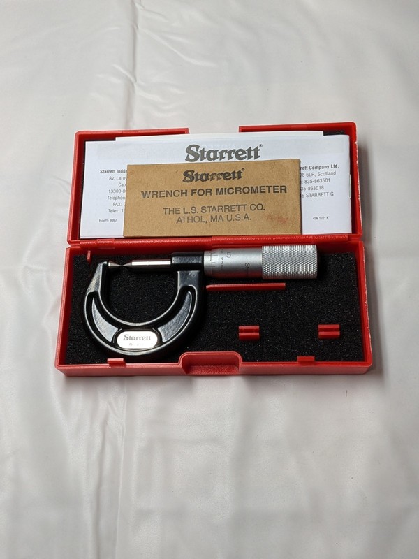 STARRETT Mechanical Screw Thread Micrometer 0 to 7/8″ Range, 210AP