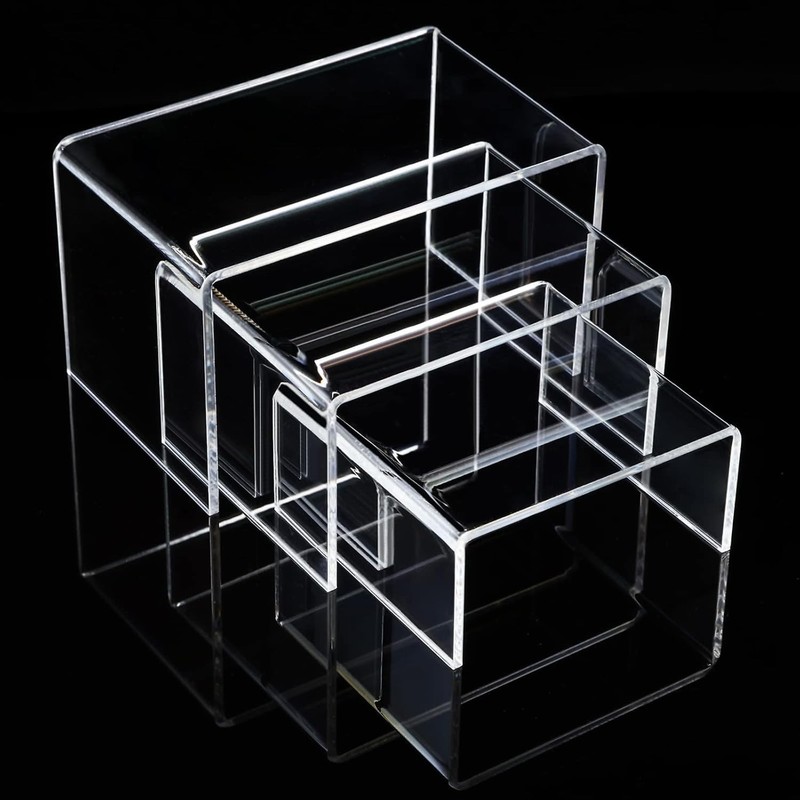 2 Sets Acrylic Display Risers, Product Stand, Jewelry Display Riser Shelf Sho... gallery