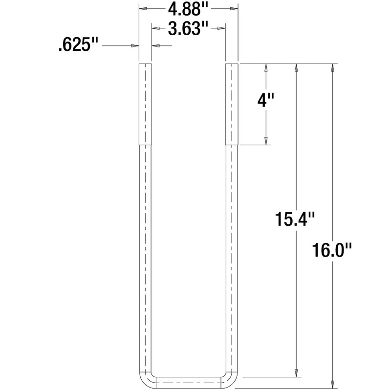 12-14-16-18-20-22 Inch Square U-Bolt Kits - 4 Bolt Sets for Heavy-Duty Use gallery
