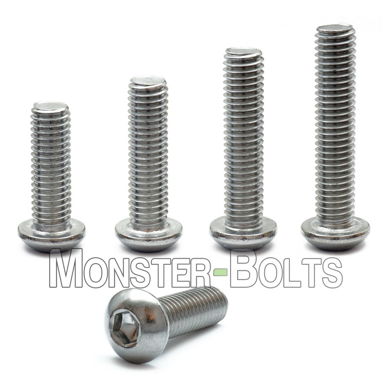5/16-18 Stainless Steel Button Head Socket Cap Screws, SAE Coarse Thread A2 18-8