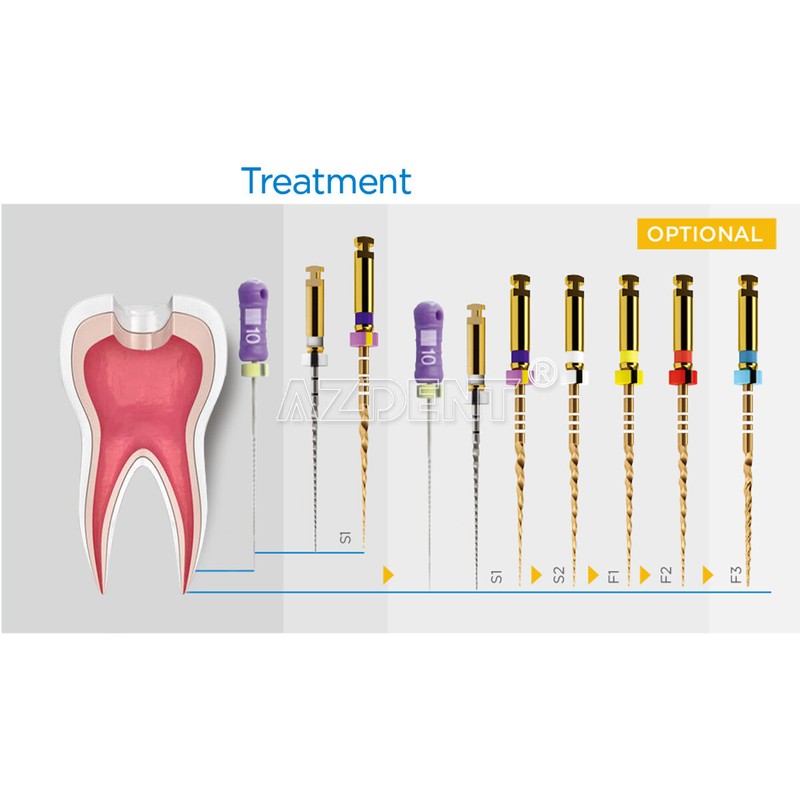 AZDENT Dental Endodontic Gold Taper NITI Rotary Files Engine Use 25mm 6PCS/Packs gallery