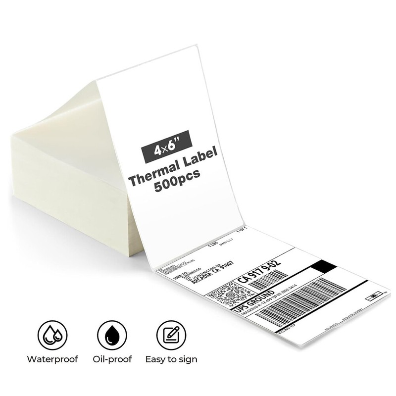 500 Fanfold 4″ x 6″ Direct Thermal Labels Perforated for Zebra Rollo MUNBYN UPS