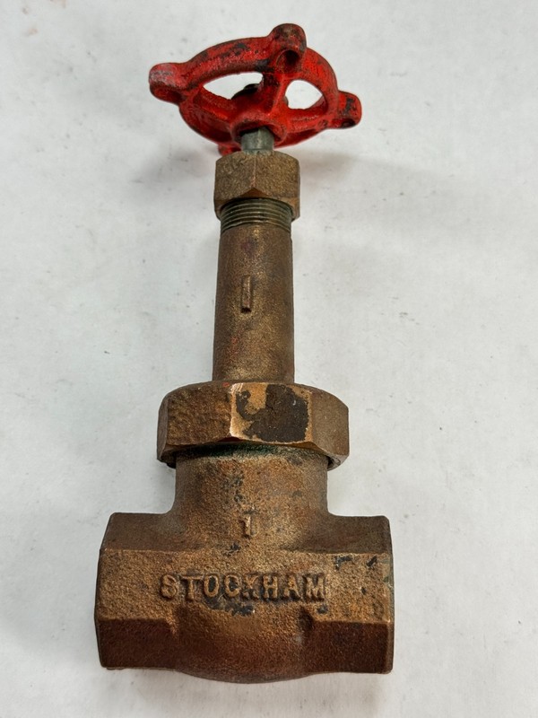 STOCKHAM B-105 Bronze Gate Valve 1" NPT 125-S / 200-WOG, Union Bonnet *VARNISH* gallery