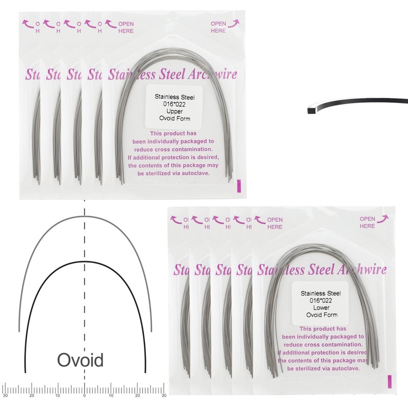 100Pcs Dental Orthodontic Arch Wire NiTi Stainless Steel Ovoid Round Rectangular gallery