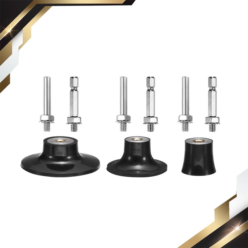 3Pack 1″ 2″ 3″ Disc Pad Holder Quick Change Disc 1/4″ Shank Mandrel Black