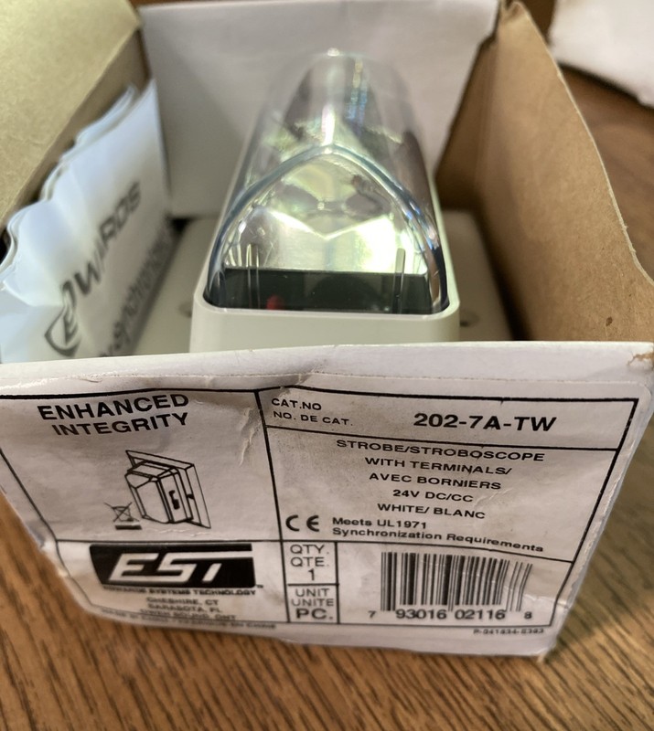 EST Edwards 202-7A-TW Fire Alarm Strobe Wall White (NEW IN BOX) 24VDC 15/75 CD