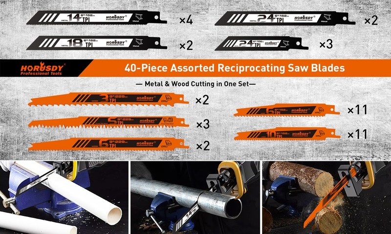 34 PC Reciprocating Saw Blade Set Metal Woodcutting Pruning With Organizer Pouch gallery
