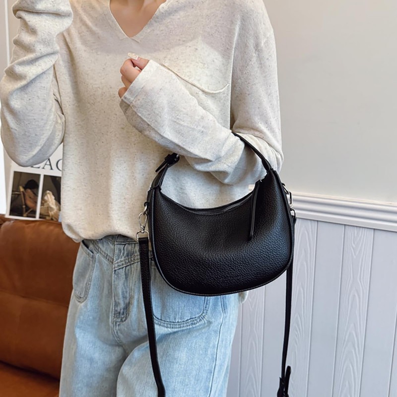 Crescent Shoulder Bag for Women PU Leather Crossbody Purse Stylish Hobo Handb... gallery
