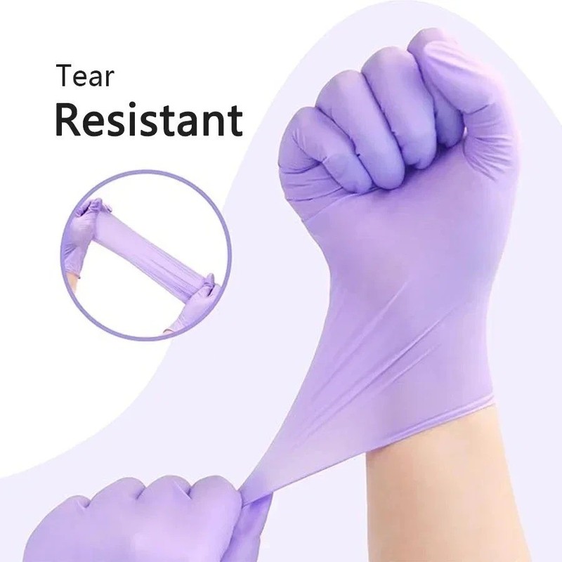 100 Count Disposable Nitrile Exam Gloves 4 Mil Latex-Free Food Safe gallery