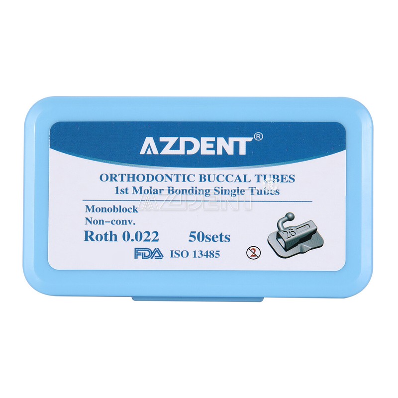 AZDENT Dental Ortho Buccal Tubes 1st /2nd Molar Bondable Non-Conv Roth/MBT .022