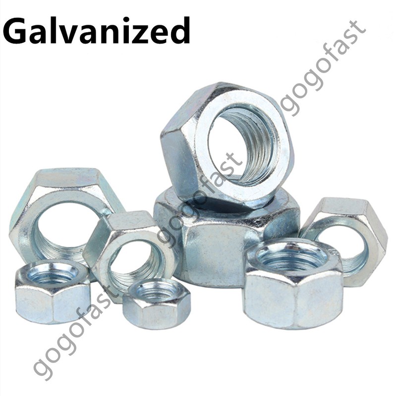Galvanized Steel Hexagon Nuts M3 M4 M5 M6 M8 M10 M12 M16 M18 M20 M22-M36