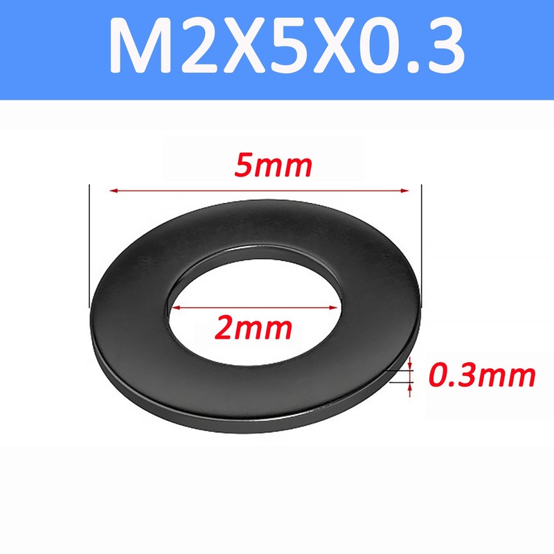 M2-M20 Black 18-8 Stainless Steel Flat Washers DIN 125 Plain Gasket Screw Bolt