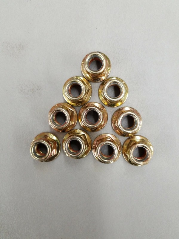 (10) M10-1.25 or 10mm Metric Hex Flange Stop Lock Nut / Nylon Insert ,Class 8 gallery