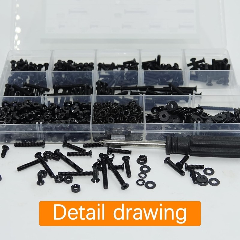 1001 Pcs M3 Countersunk Screws Assortment Kit, Flat Head Machine Screws Phillips gallery