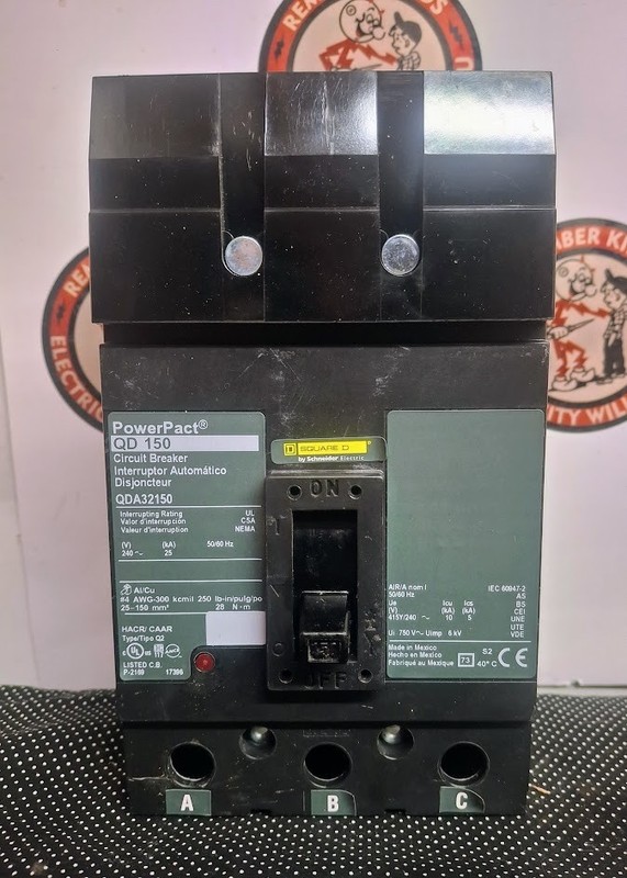Square D QDA32150 150A 3P 240V PowerPacT I-LINE Circuit Breaker SHIPS SAME DAY