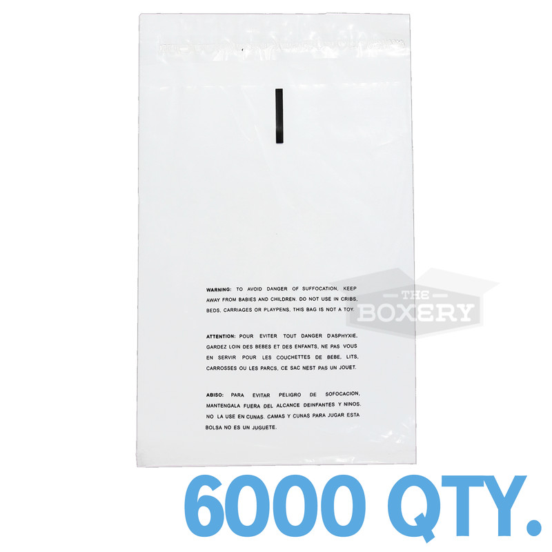 6000 9×12 Self Seal Suffocation Warning Clear Poly Bags 1.5 mil Free Shipping