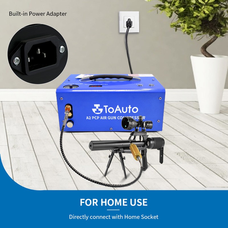 TOAUTO PCP Air Compressor 4500PSI 12V/110V Auto-Stop Airgun High Pressure Pump gallery