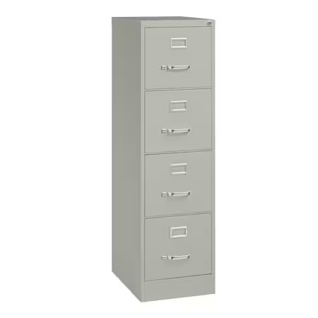 Hirsh 22733 15 In W 4 Drawer Vertical File Cabinet, Light Gray, Letter