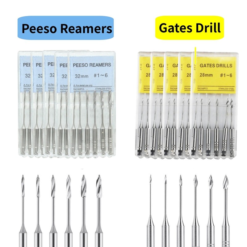 6 Pcs/Pack Dental Endo Root Canal Files Peeso Reamers/GATES DRILLS 28/32mm #1-#6 gallery