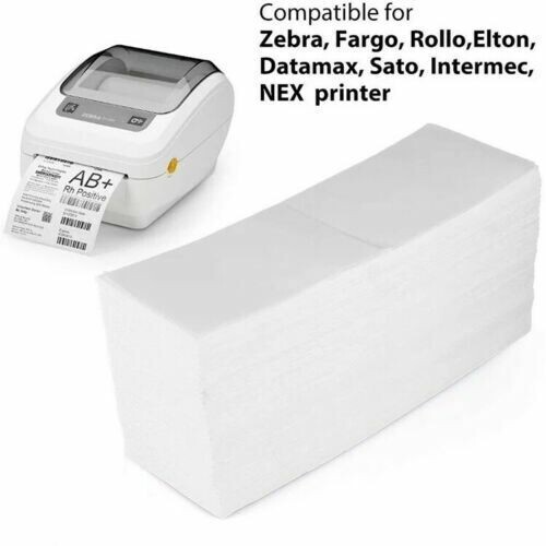 8000 Fanfold 4x6 Direct Thermal Labels. Shipping / Barcode Labels for Zebra UPS gallery