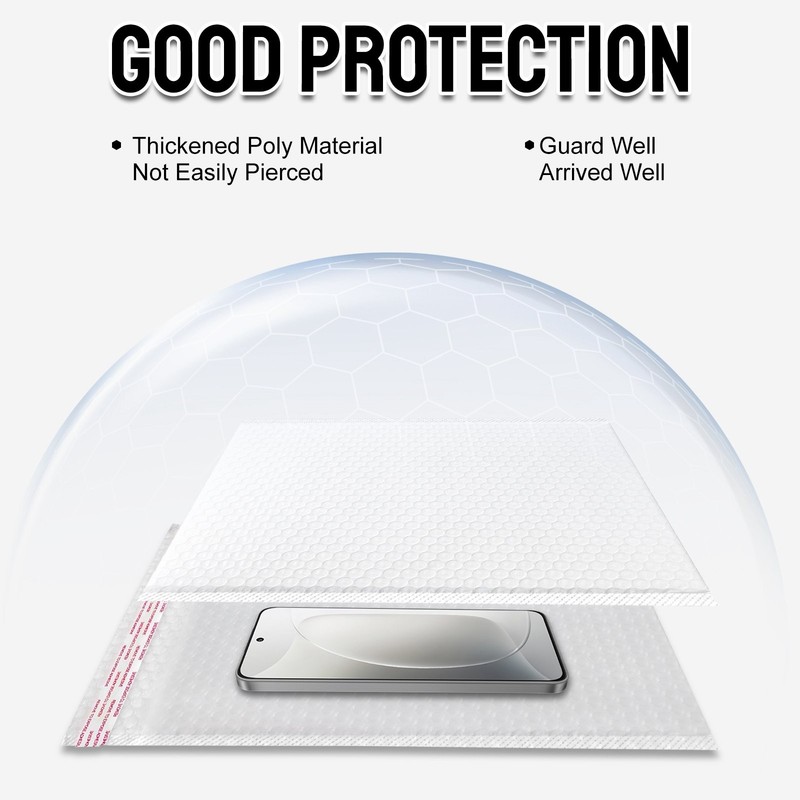 Poly Bubble Mailers 7"x9" /9.8"x11.8" /7.8" x9.8" Tough Dimple Design Bag White gallery