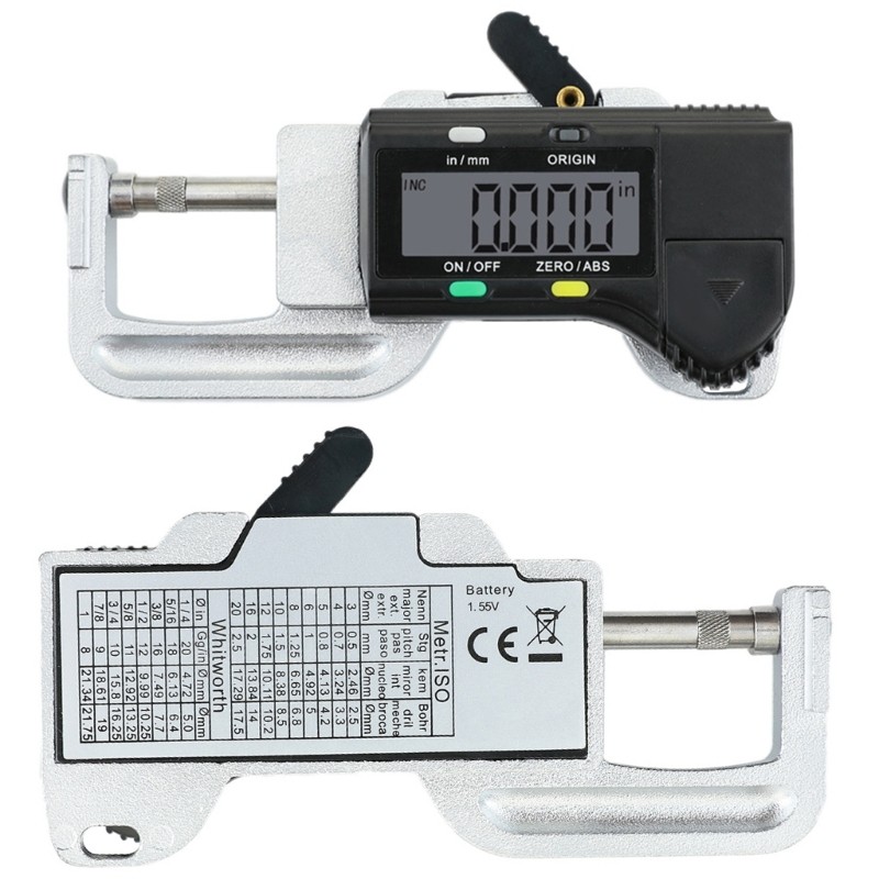 Digital Thickness Gauges LCDDisplay 0 01mm Resolution 0-12.7mm for Jewelry gallery