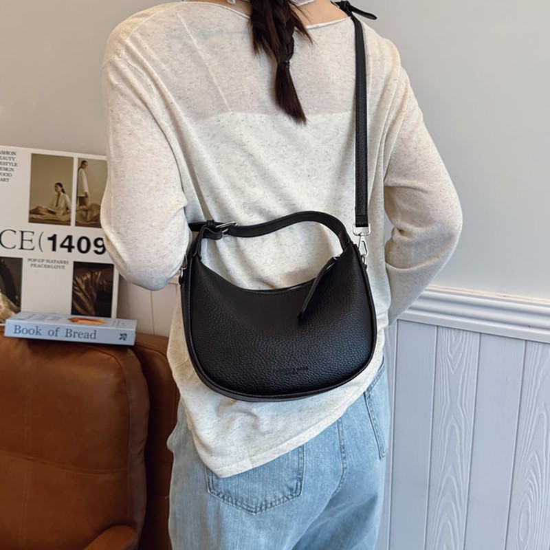 Crescent Shoulder Bag for Women PU Leather Crossbody Purse Stylish Hobo Handb... gallery